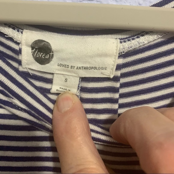 Anthropologie Floreat Striped Jersey High Low T-shirt Dress Tunic - Picture 2 of 4